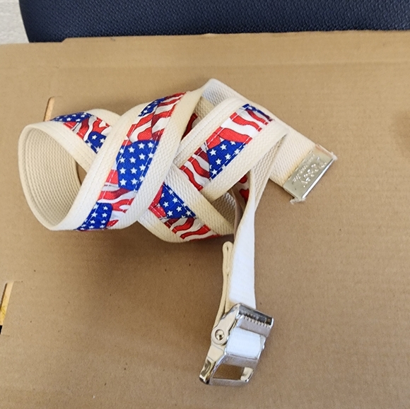 💝Posey Stars and Stripes 6549 Gait Belt with Nickel Buckle 51" Very Good Cond - Picture 3 of 8